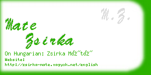 mate zsirka business card